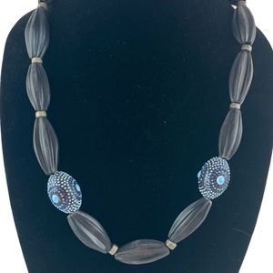 Wooden Beaded Necklace with Painted Beaded Accents